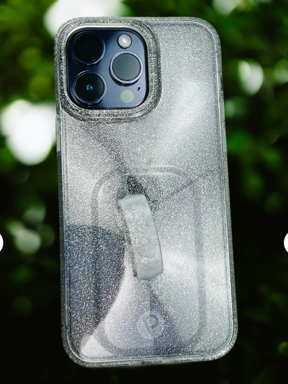 Loopy Case Clear Sparkle Silver Righty Phone Case, iPhone 16 pro max